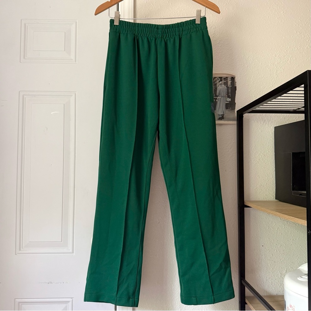 EVERYDAY COUNTS‎ green forest emerald logo embroidered track pants